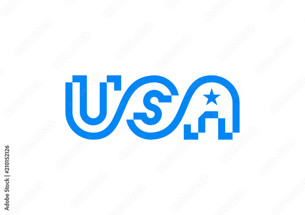 USA Letters Logo Template Vector