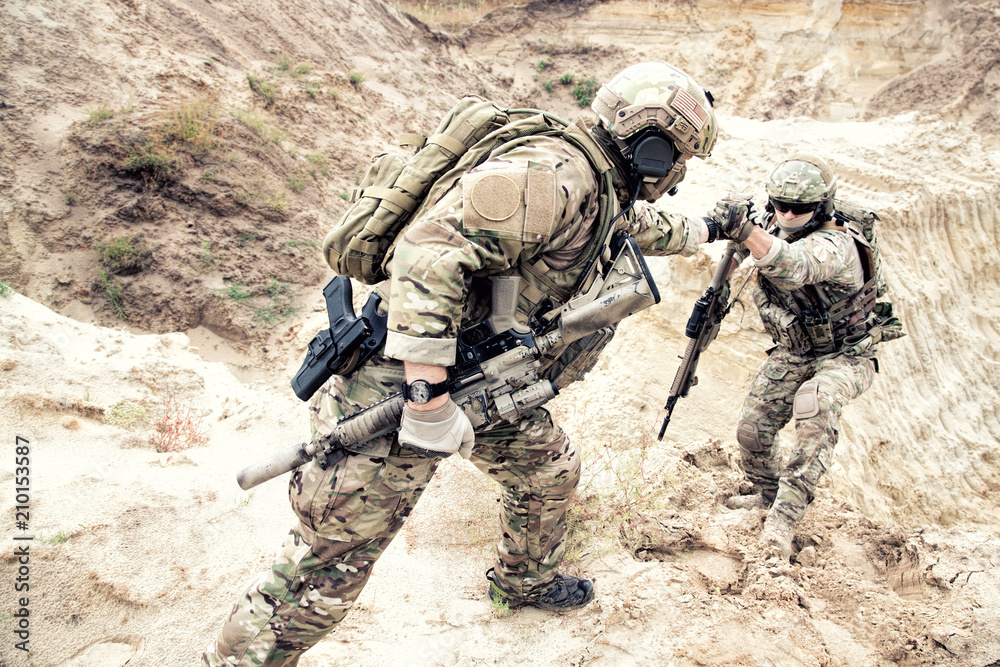 US ranger, modern infantryman, special reconnaissance team member or