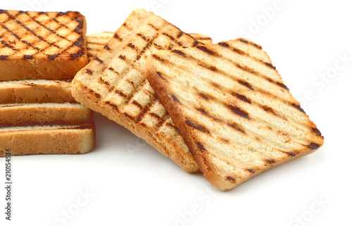 Grilled white bread slices ...