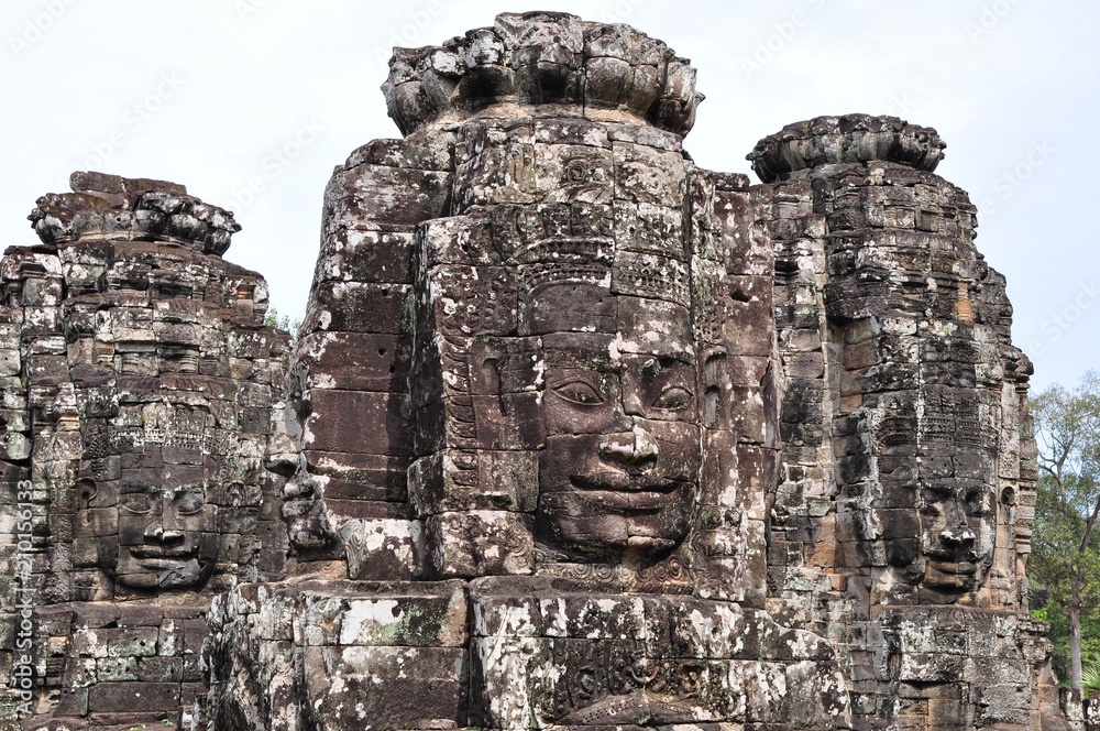 Bayon Temple near Angkor Wat in Siem Reap, Cambodia