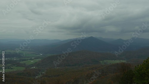 View at highlands of Blue Ridge Mountains in autumn time
