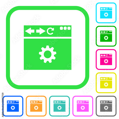 Browser settings vivid colored flat icons
