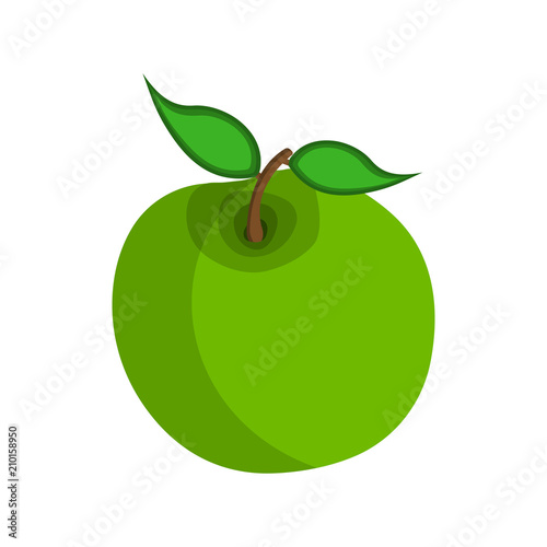 Apple Icon. Food with Healthy Fats and Oils. Cartoon Vector Illustration