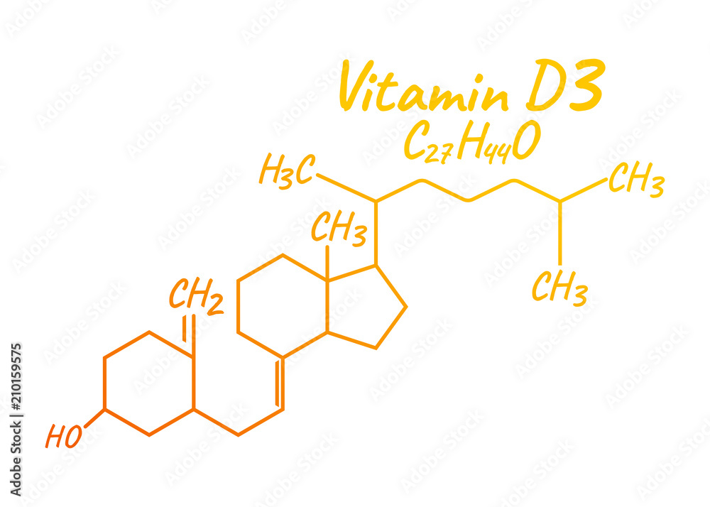 Vitamin D3 Label and Icon. Chemical Formula and Structure Logo. Vector Illustration Vitamin D3 Label and Icon. Chemical Formula and Structure Logo. Vector Illustration