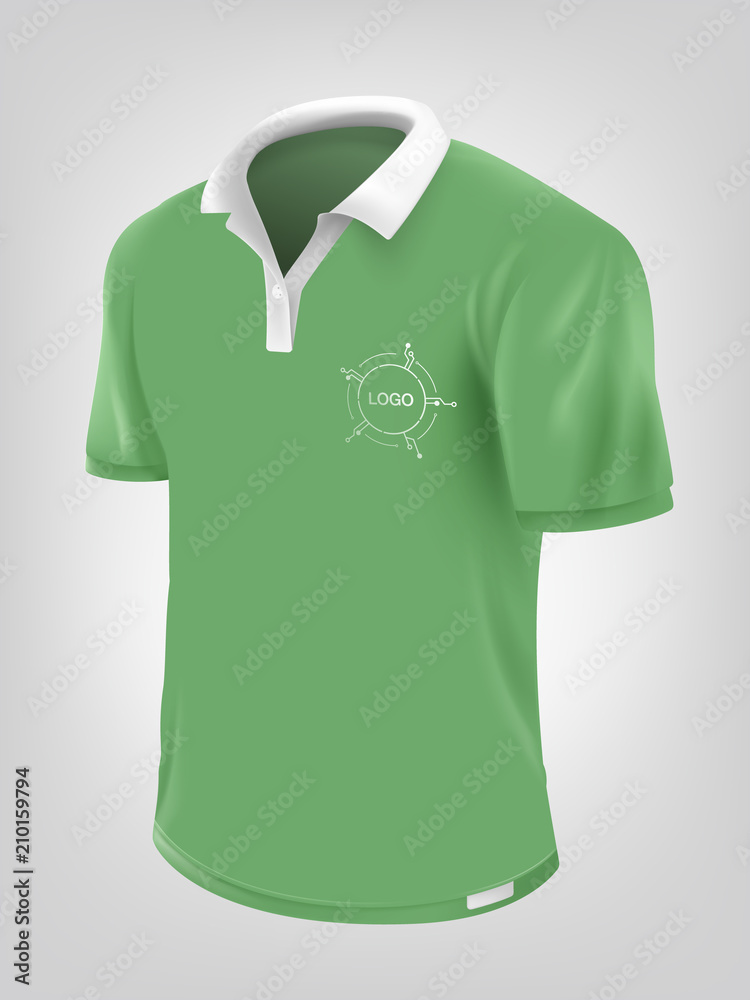 Green polo shirt design. Vector realistic eps file. Green polo shirt design. Vector realistic eps file.
