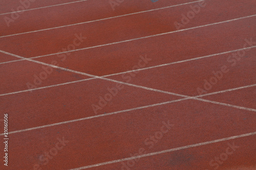 red plastic runway in a sports ground, in Beijing, China