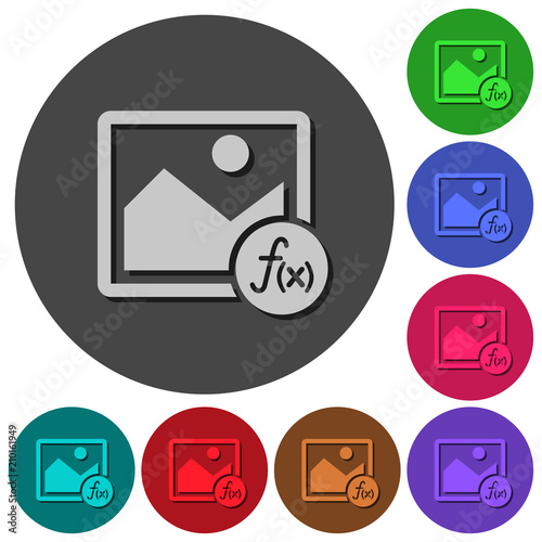 Image effects icons with shadows on round backgrounds