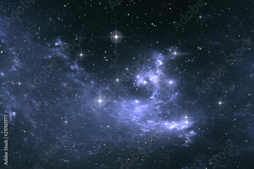 Fototapeta Naklejka Na Ścianę i Meble -  Starry night sky space background with nebula