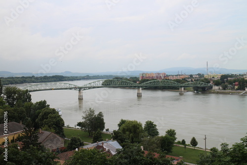 Maria Valeria bridge from Esztergomi basilica, Danube river, Esztergom/Ostrihom, Hungary