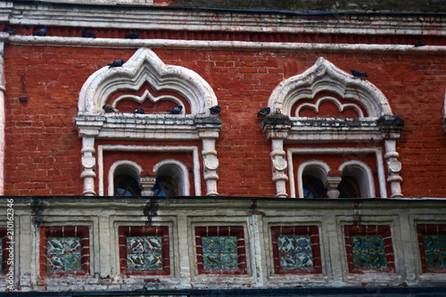 Old architecture of Izmailovo manor in Moscow. Popular landmark. Color photo.
