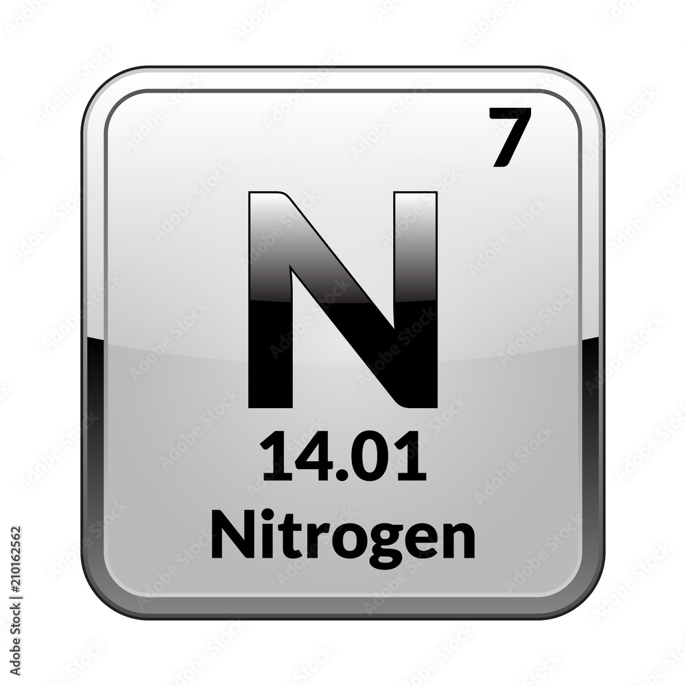 Pamphlet Buzz Driving force The periodic table element Nitrogen.Vector. Stock Vector | Adobe Stock