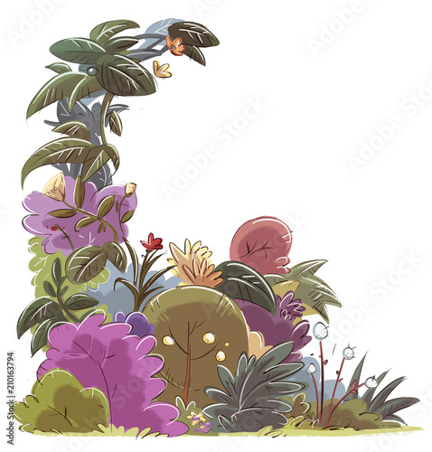 marco de plantas y flores