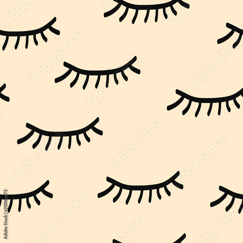 Lashes seamless pattern