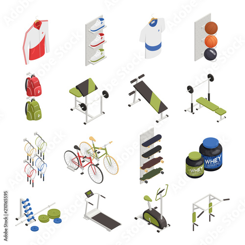 Sport Shop Isometric Icons
