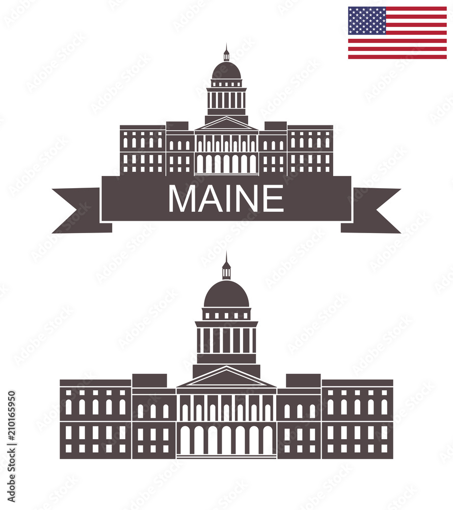State of Maine. State capital building in Augusta Maine