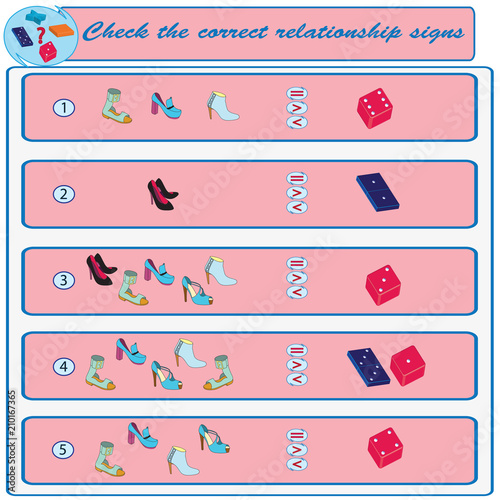 Logical task. Check the correct relationship signs