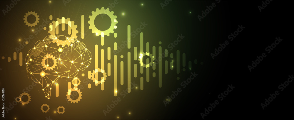 Obraz premium Artificial intelligence. Technology web background. Virtual concept