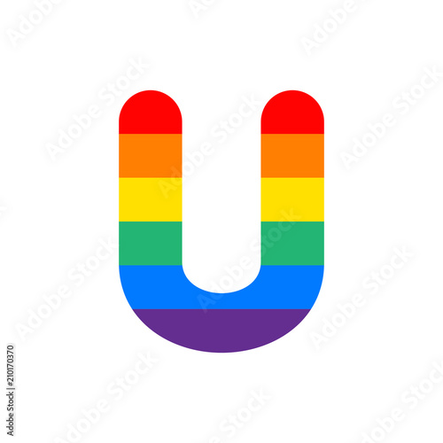 Vector Logo Letter U Rainbow