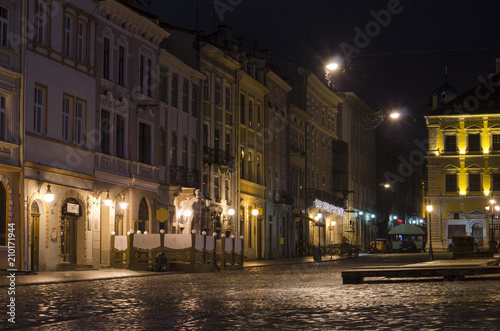 Rynok Square in Lviv (Lvov) at night