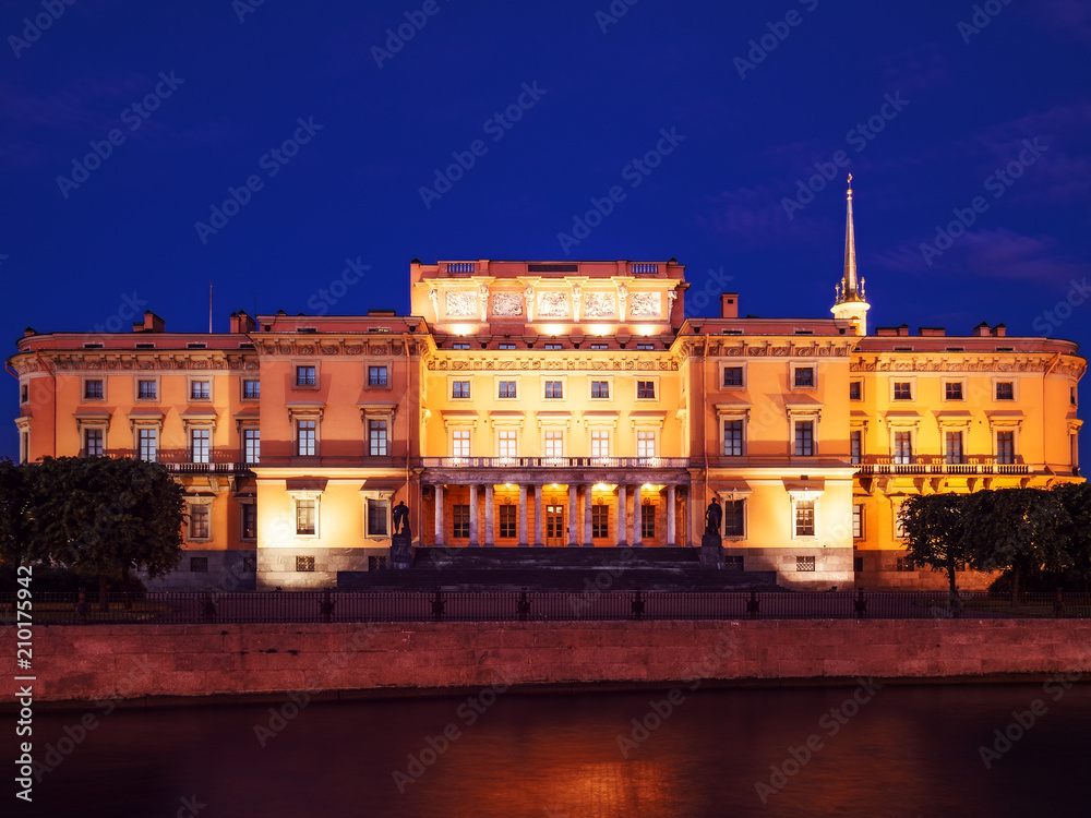 St. Michael's Castle at night. Season of white nights. Saint-Petersburg, Russia St. Michael's Castle at night. Season of white nights. Saint-Petersburg, Russia