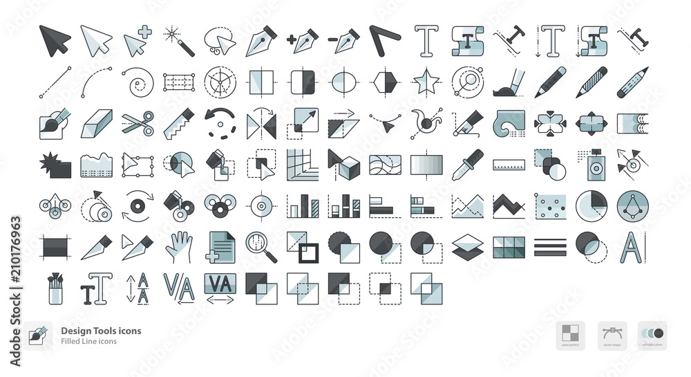 Vecteur Stock Design tools icons | Adobe Stock