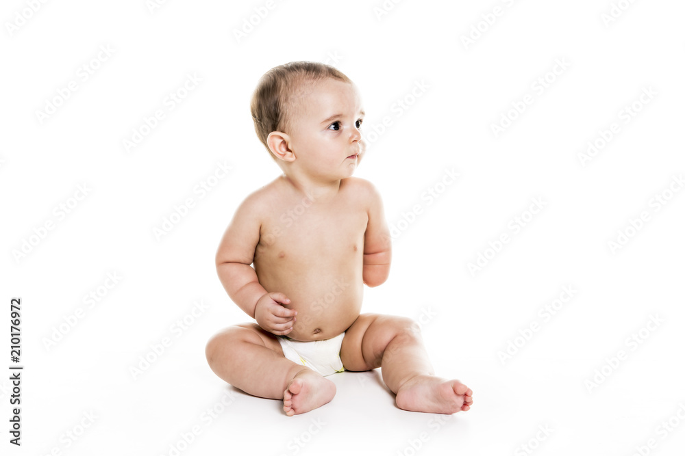 Baby boy portrait on white background Baby boy portrait on white background
