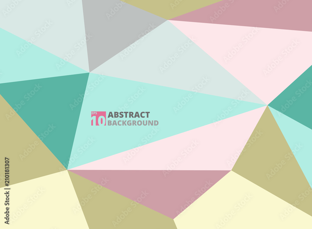 Abstract of polygon stylish color in soft sweet background. i