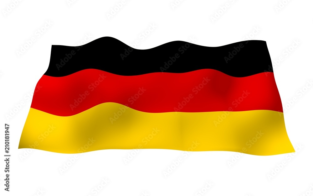 Flag of Germany. Wide format 3D illustration Flag of Germany. Wide format 3D illustration