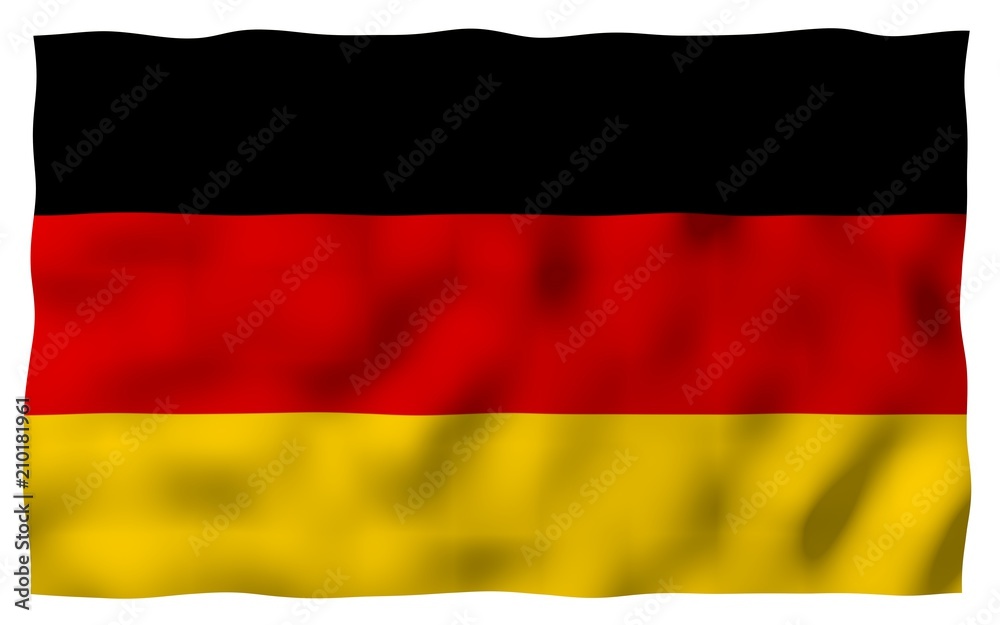 . Flag of Germany. Wide format 3D illustration