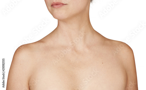female neck isolated on white background
