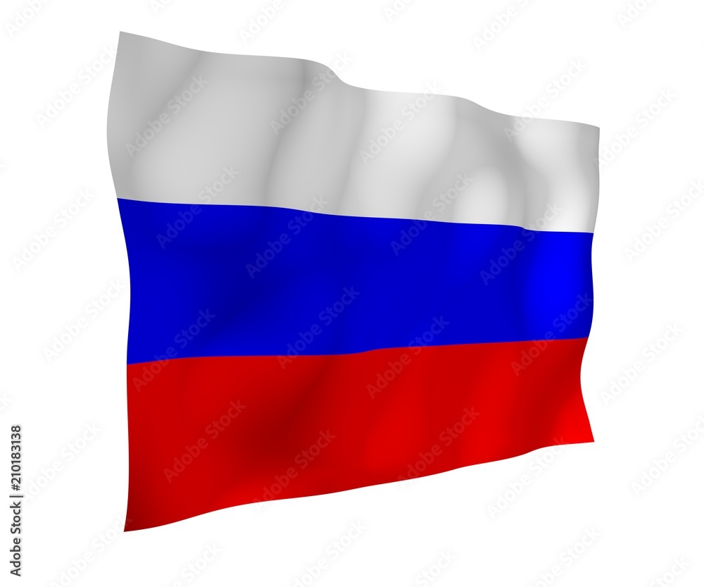 Waving flag of the Russian Federation. The National. State symbol of the Russia. 3D illustration Waving flag of the Russian Federation. The National. State symbol of the Russia. 3D illustration