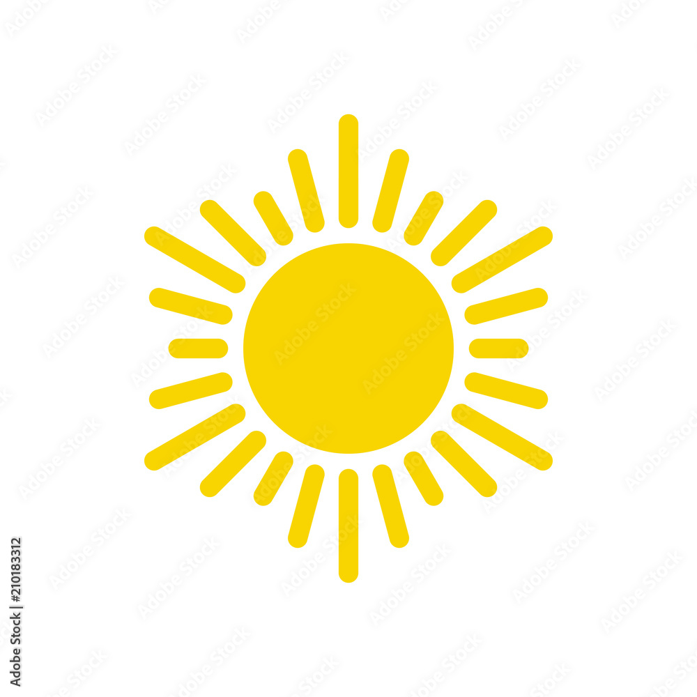 Sun vector icon. Sun line vector icon