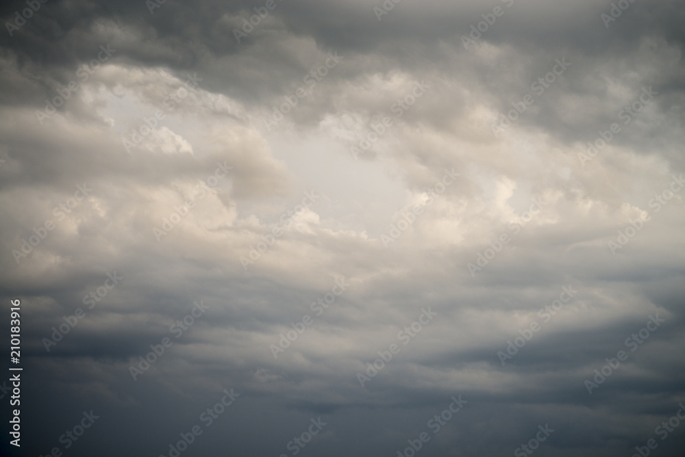 Rainy clouds in the sky. Before rain