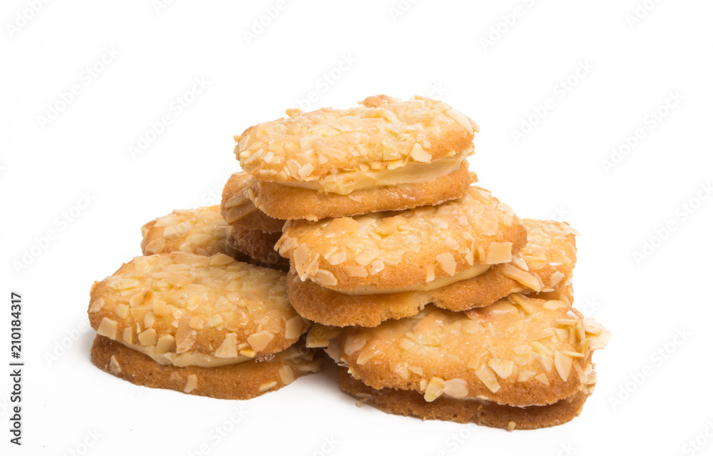 nut cookies with cream isolated nut cookies with cream isolated