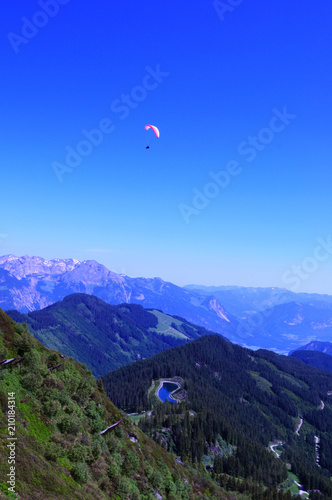 Austrian alps: Paragliding view from Spieljoch in the Zillertal valley in Tirol