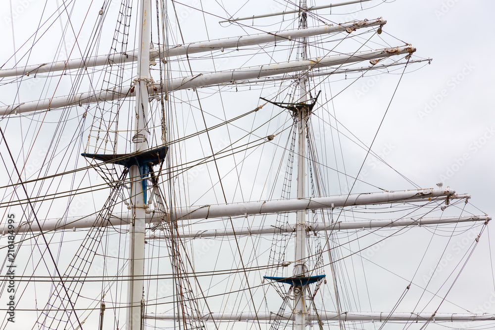 masts and rigging of a sailing ship