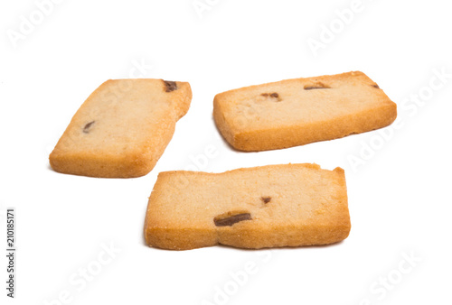 butter biscuits with chocolate isolated