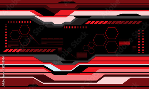 Abstract red futuristic technology screen monitor design modern background vector illustration.