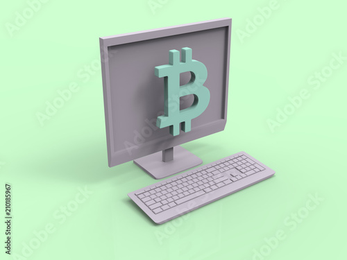 Cryptocurrency Bitcoin Blockchain Technology 3D Render  photo