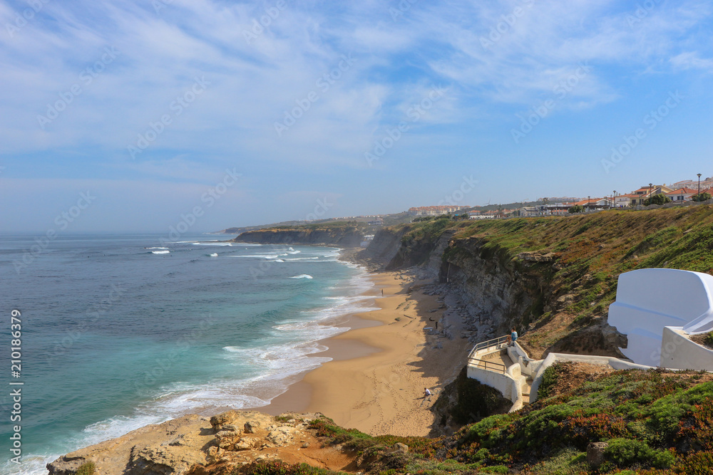 Amazing beach in a surf spot in Ericeira, Portugal	