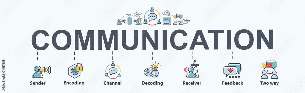 Communication banner web icon for business, sender, encoding, channel