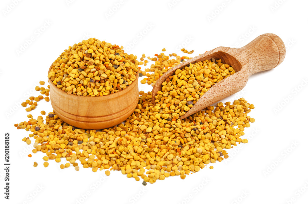healthy bee pollen on white healthy bee pollen on white