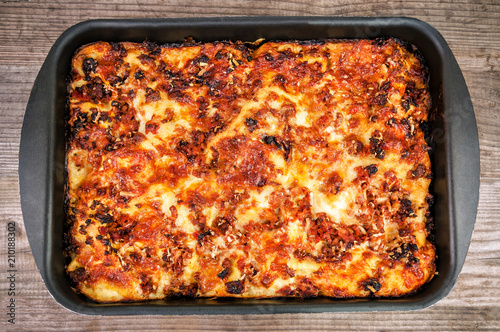 hot delicious lasagna