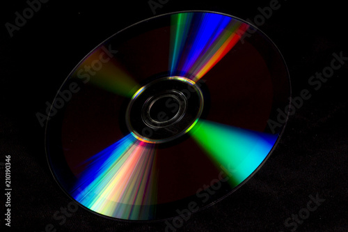 CD/DVD disc on black background (not isolated)