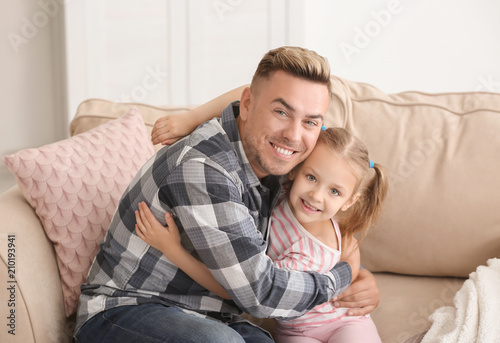 Happy father and daughter s...