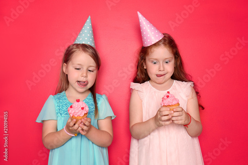 Cute little girls with Birt...