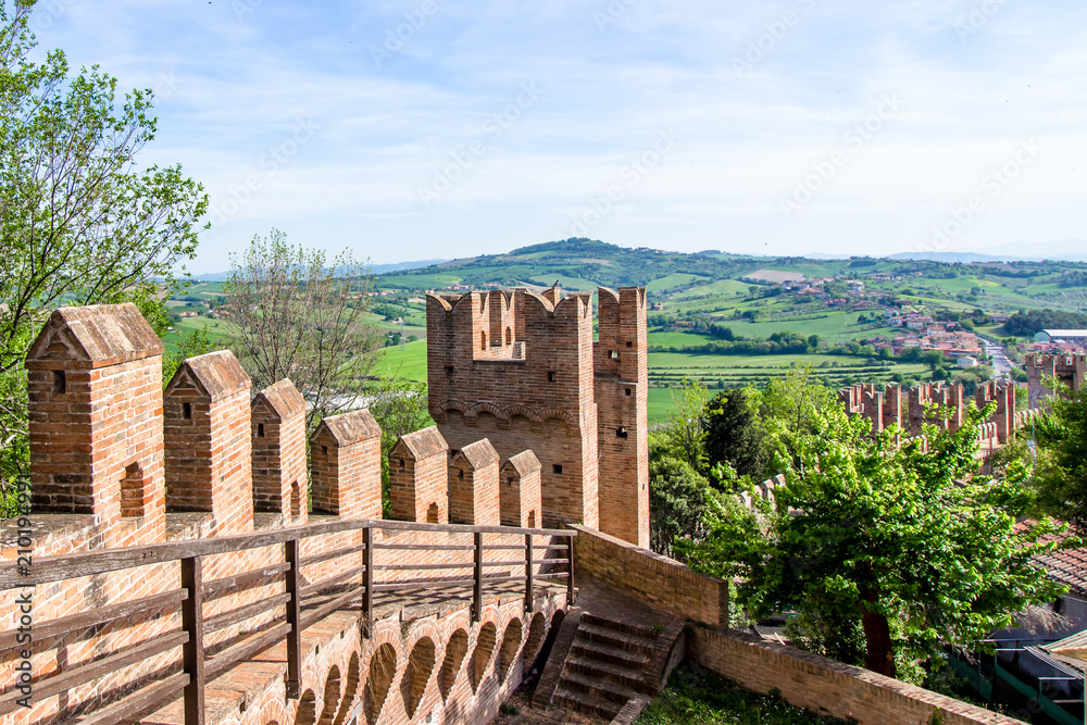 landscape from Gradara Castle, italy