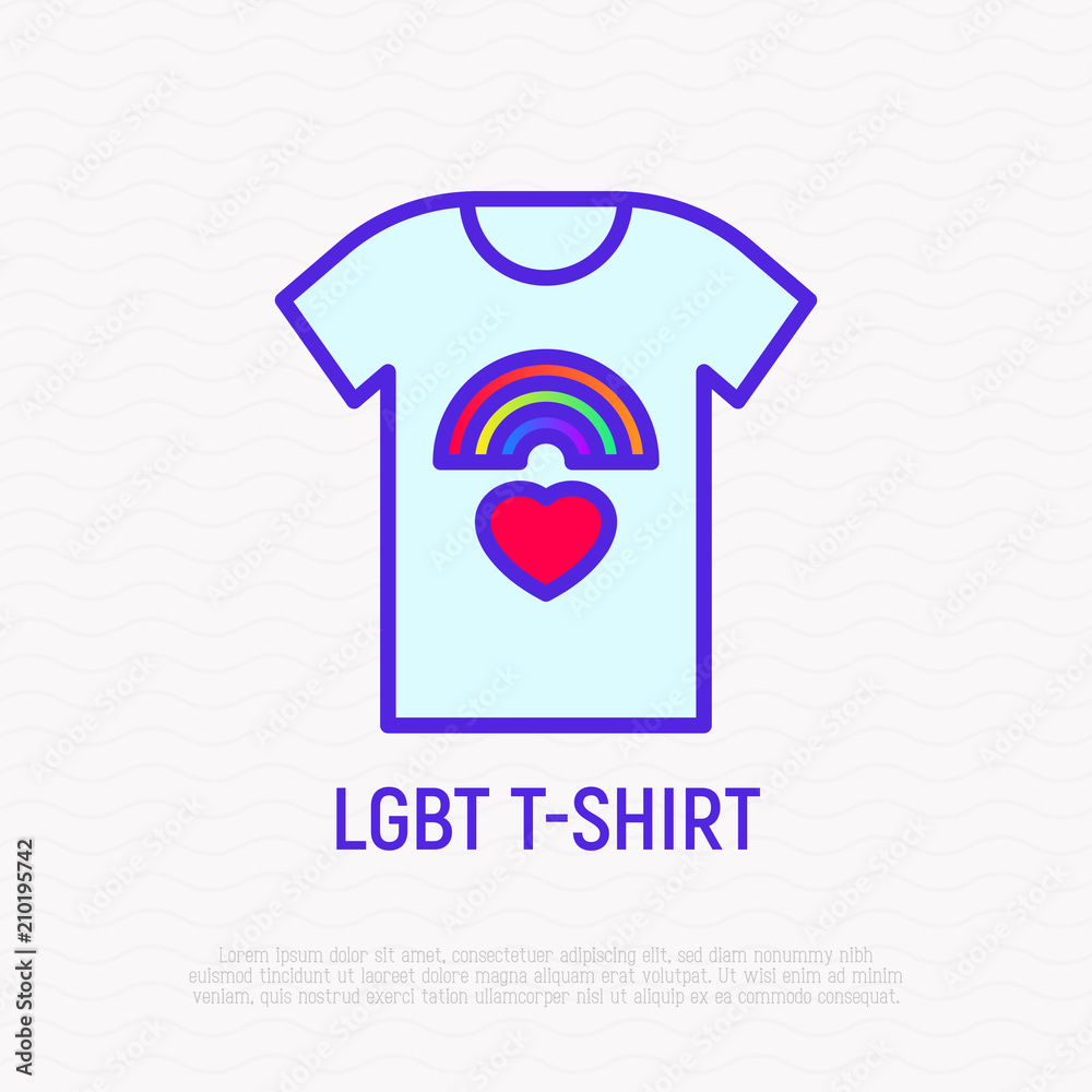 LGBT T-shirt thin line icon. Modern vector illustration. LGBT T-shirt thin line icon. Modern vector illustration.