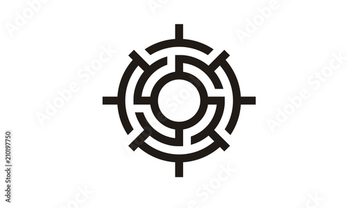 Compass Labyrinth Maze logo design inspiration