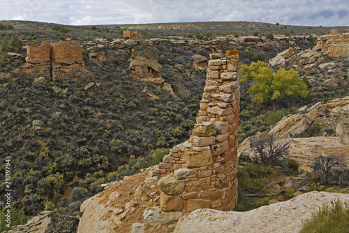 Multiple brick buildings at Hovenweep National Monument photo